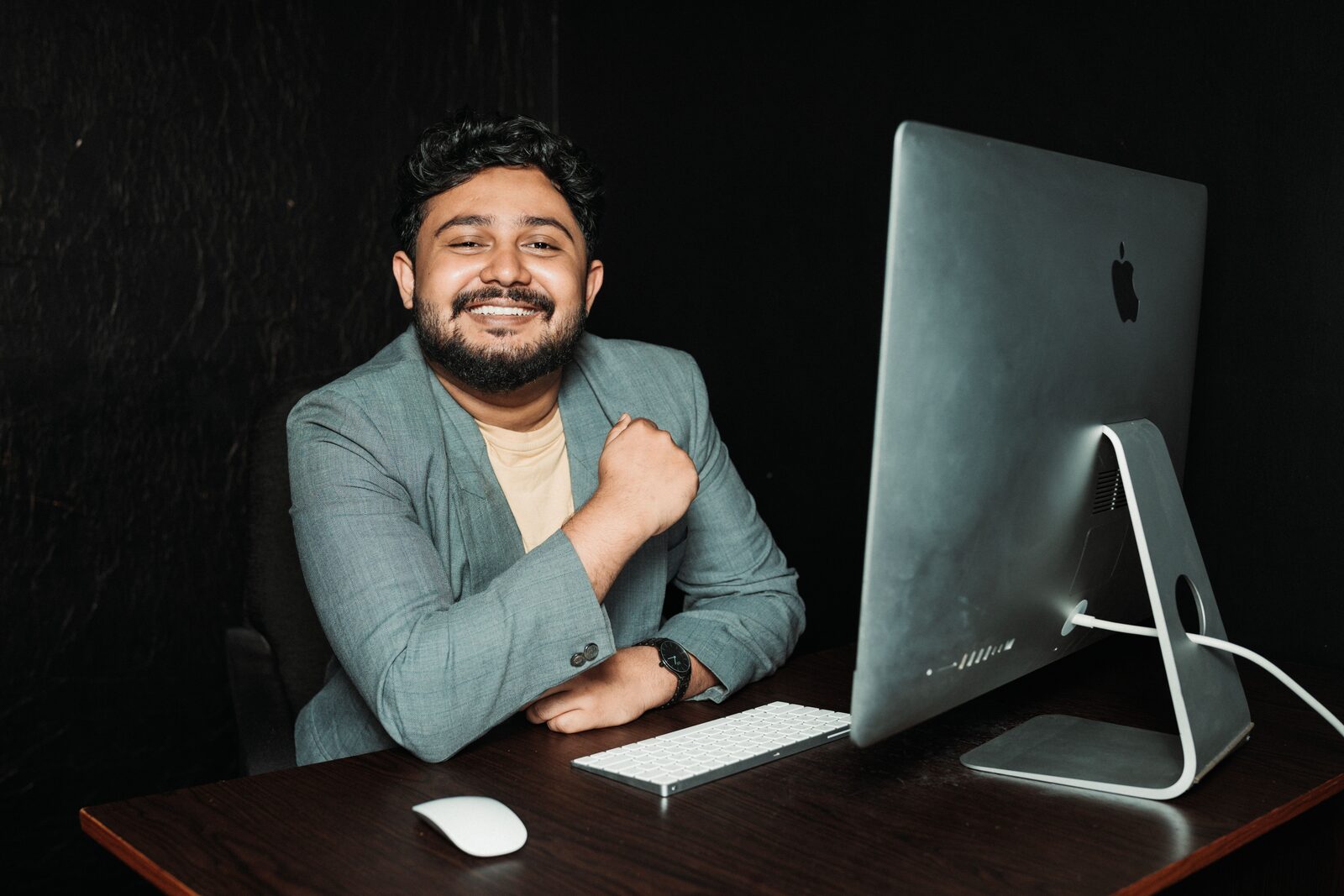 Salvo founder at his desk after building the first version of the tool